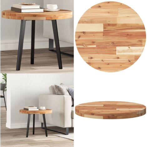 Tablero de mesa redondo madera maciza de acacia Ø50x4 cm - Mesa de madera - Mesa de acacia