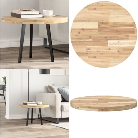 Tablero de mesa redondo madera maciza de acacia Ø60x4 cm - Mesa de acacia - Mesa de madera
