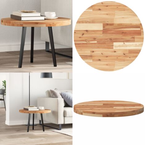 Tablero de mesa redondo madera maciza de acacia Ø60x4 cm - Mesa de madera - Mesa de acacia