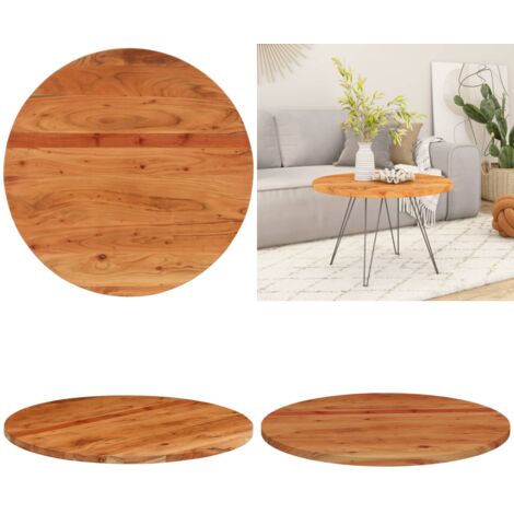 Tablero de mesa redondo madera maciza de acacia Ø70x2,5 cm - Madera maciza - Acacia
