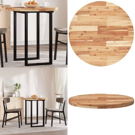 Tablero de mesa redondo madera maciza de acacia Ø70x4 cm - Mesa de madera - Mesa de acacia