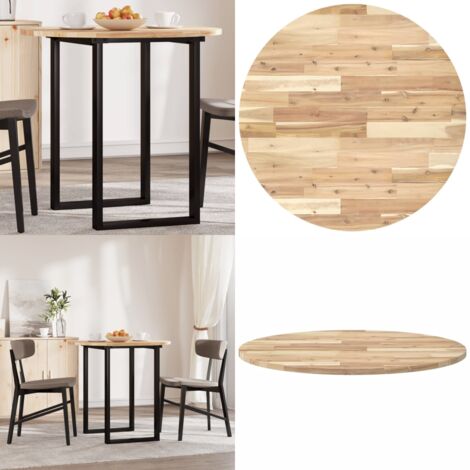 Tablero de mesa redondo madera maciza de acacia Ø80x2 cm - Mesa de madera - Acacia