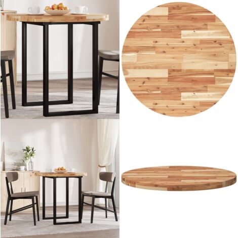 Tablero de mesa redondo madera maciza de acacia Ø80x4 cm - Mesa de madera - Mesa de acacia