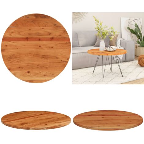 Tablero de mesa redondo madera maciza de acacia Ø90x2,5 cm - Mesa redonda - Madera maciza