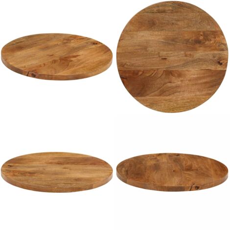 Tablero de mesa redondo madera maciza de mango Ø 40x2,5 cm - Madera de mango - Mesa redonda