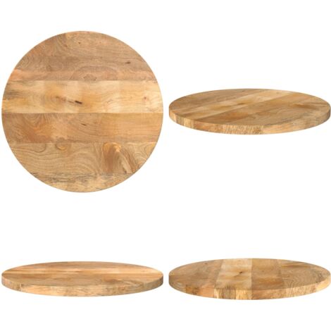 Tablero de mesa redondo madera maciza de mango Ø 50x3,8 cm - Madera de mango - Mesa redonda