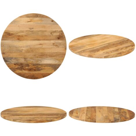 Tablero de mesa redondo madera maciza de mango Ø 70x3,8 cm - Madera de mango - Mesa redonda
