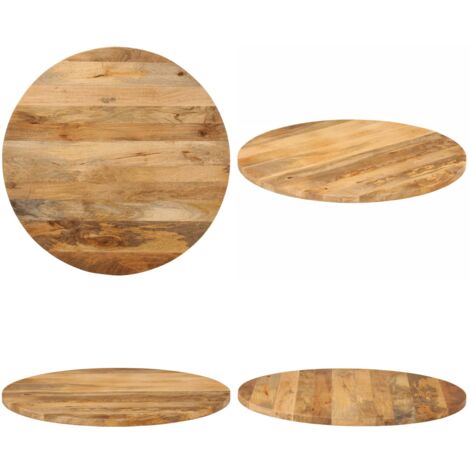 Tablero de mesa redondo madera maciza de mango Ø 80x3,8 cm - Madera de mango - Mesa redonda