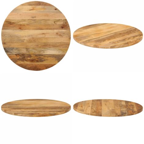 Tablero de mesa redondo madera maciza de mango Ø 90x2,5 cm - Madera de mango - Superficie de mesa