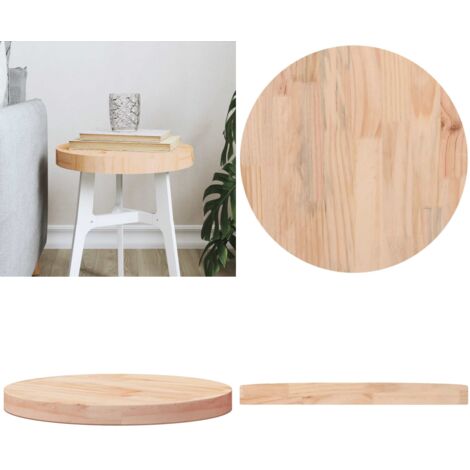 Tablero de mesa redondo madera maciza de pino Ø30x3 cm - Madera maciza - Pino