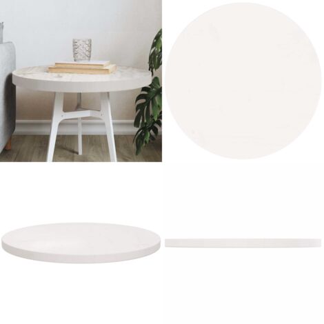 Tablero de mesa redondo madera maciza de pino blanco Ø50x3 cm - Mesa de madera - Madera de pino
