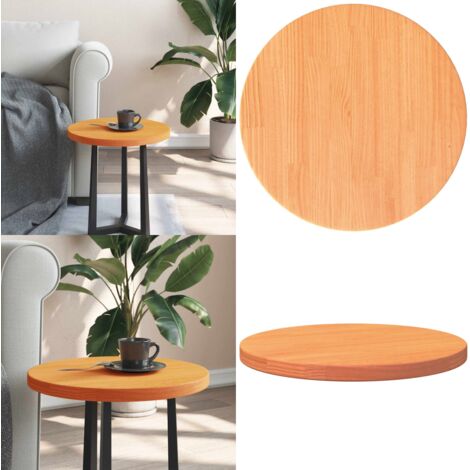 Tablero de mesa redondo madera maciza de pino marrón Ø40x2,5 cm - Mesa redonda - Madera maciza