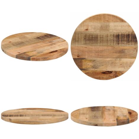 Tablero de mesa redondo madera maciza mango rugosa Ø 40x2,5 cm - Madera maciza - Mango