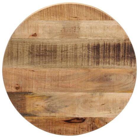 Tablero de mesa redondo madera maciza mango rugosa Ø 60x3,8 cm