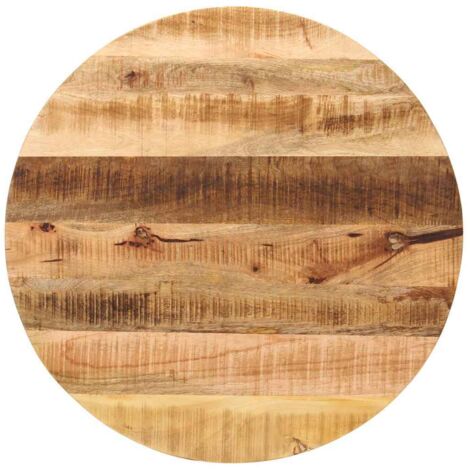 Tablero de mesa redondo madera maciza mango rugosa Ø 80x2,5 cm