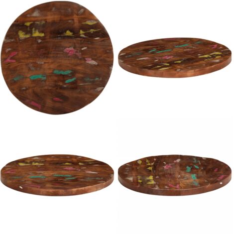 Tablero de mesa redondo madera maciza reciclada Ø 50x2,5 cm - Madera reciclada - Mesa de madera