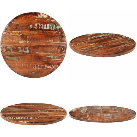 Tablero de mesa redondo madera maciza reciclada Ø 80x1,5 cm - Madera reciclada - Mesa de madera