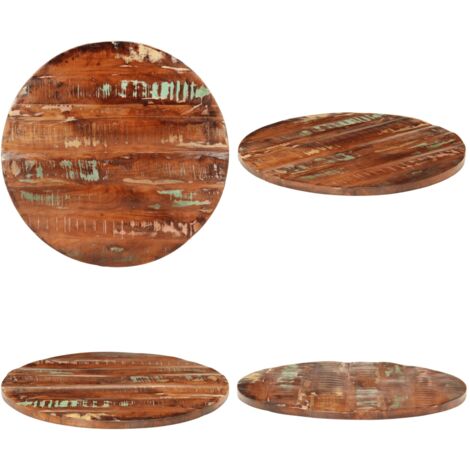 Tablero de mesa redondo madera maciza reciclada Ø 80x3,8 cm - Madera reciclada - Mesa de madera