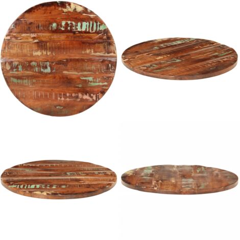 Tablero de mesa redondo madera maciza reciclada Ø 90x3,8 cm - Madera reciclada - Mesa de madera