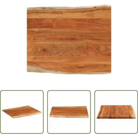 Tablero de mesa -  Tablero de mesa rectangular borde natural acacia 100x80x2,5 cm