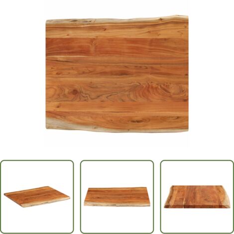 Tablero de mesa -  Tablero de mesa rectangular borde natural acacia 100x80x3,8 cm