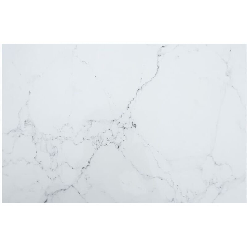 

Tablero de mesa vidrio templado diseño mármol blanco 100x62 cm