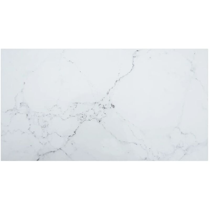

Tablero de mesa vidrio templado diseño mármol blanco 120x65 cm