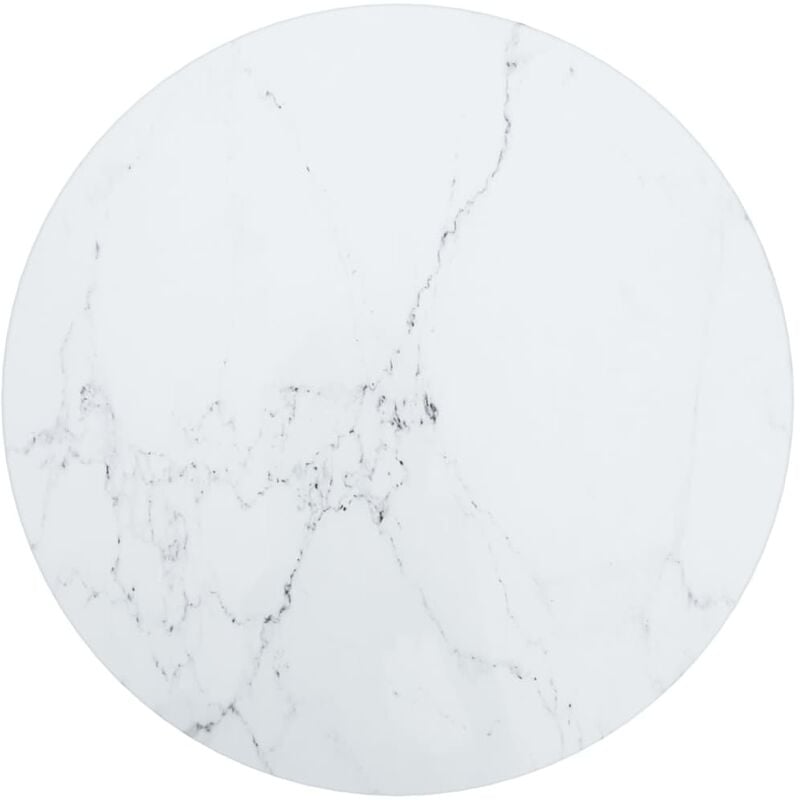 

Tablero de mesa vidrio templado diseño mármol blanco Ø30x0,8 cm