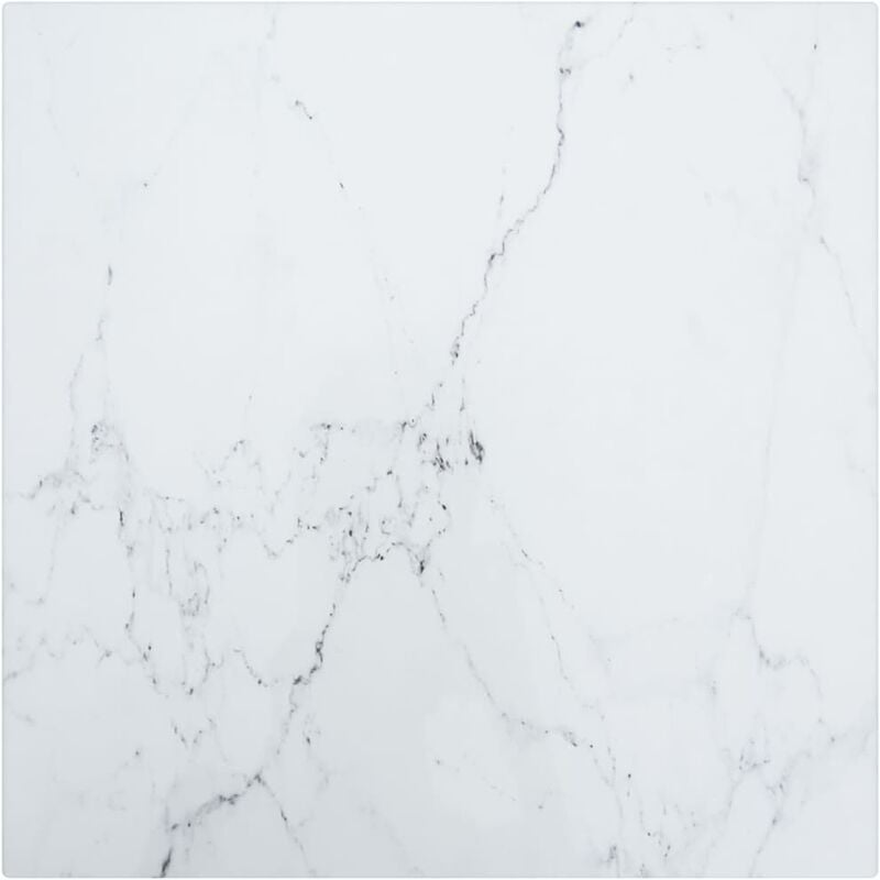 

Tablero de mesa vidrio templado diseño mármol blanco 30x30 cm