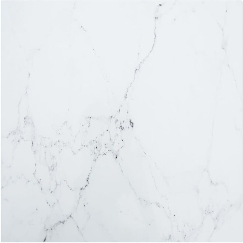 

Tablero de mesa vidrio templado diseño mármol blanco 60x60 cm