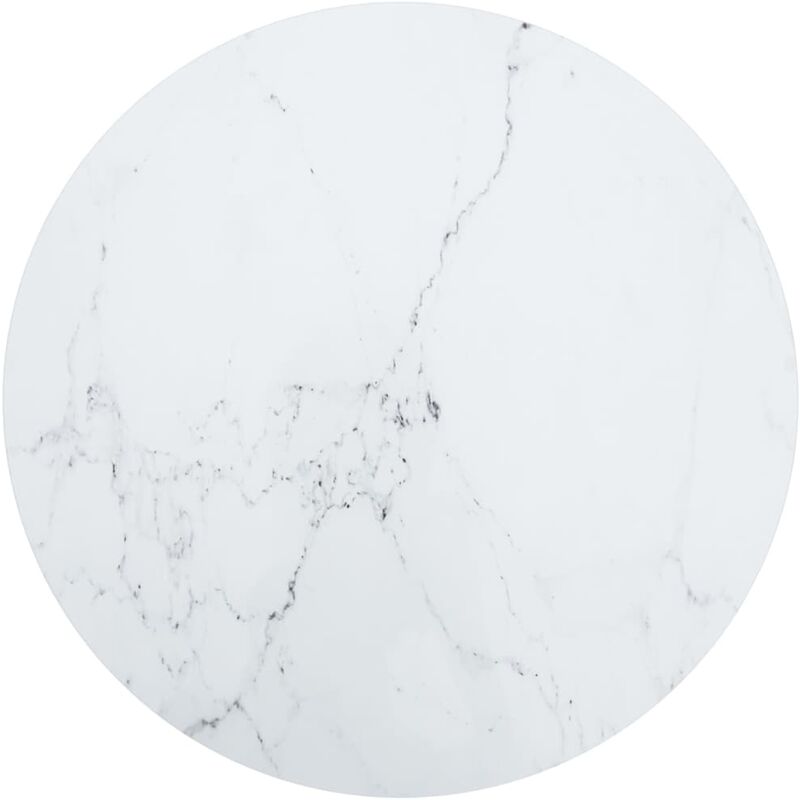 

Tablero de mesa vidrio templado diseño mármol blanco Ø70x0,8 cm