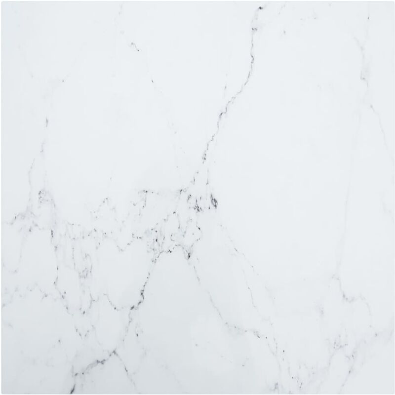 

Tablero de mesa vidrio templado diseño mármol blanco 70x70 cm