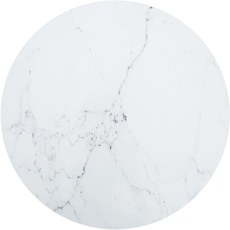 

Tablero de mesa vidrio templado diseño mármol blanco Ø80x1 cm