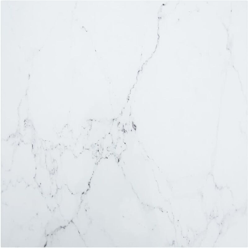 

Tablero de mesa vidrio templado diseño mármol blanco 80x80 cm