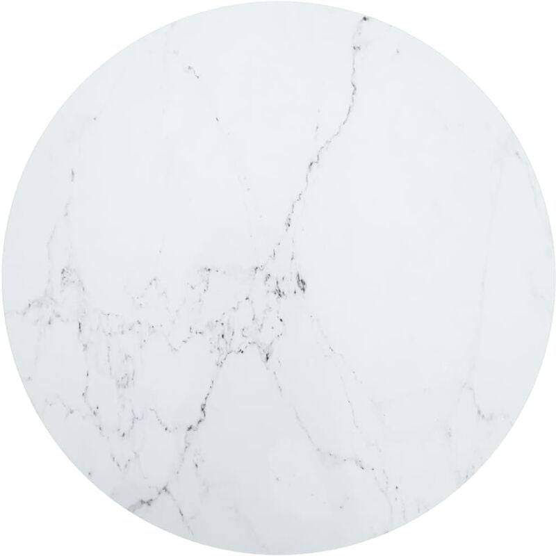 

Tablero de mesa vidrio templado diseño mármol blanco Ø90x1 cm