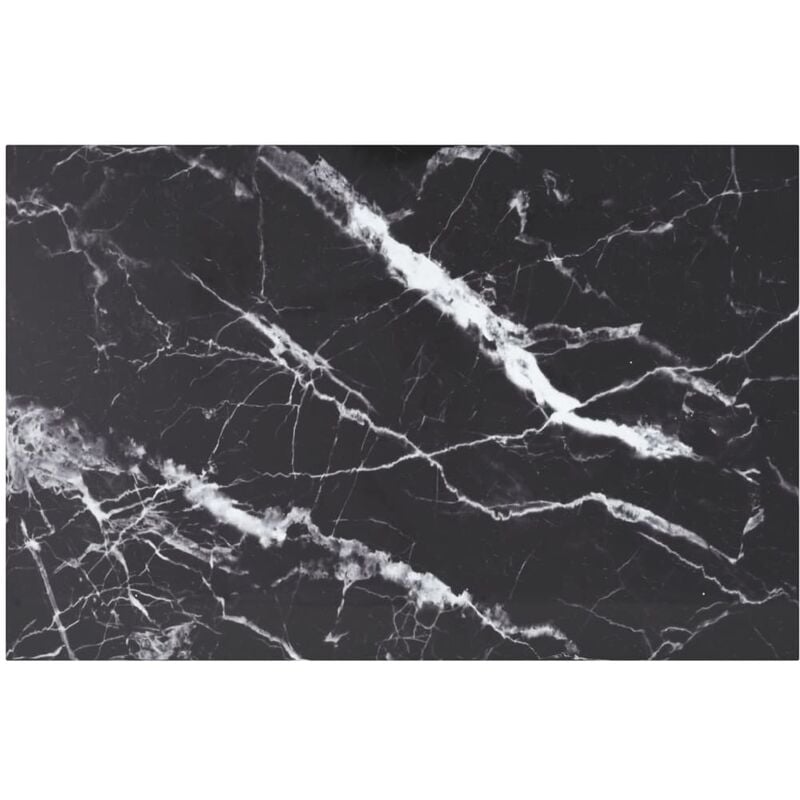 

BHD - Tablero de mesa vidrio templado diseño mármol negro 100x62 cm