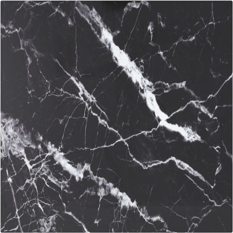 

Tablero de mesa vidrio templado diseño mármol negro 40x40 cm