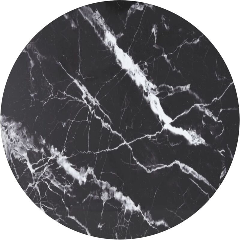 

BHD - Tablero de mesa vidrio templado diseño mármol negro Ø90x1 cm