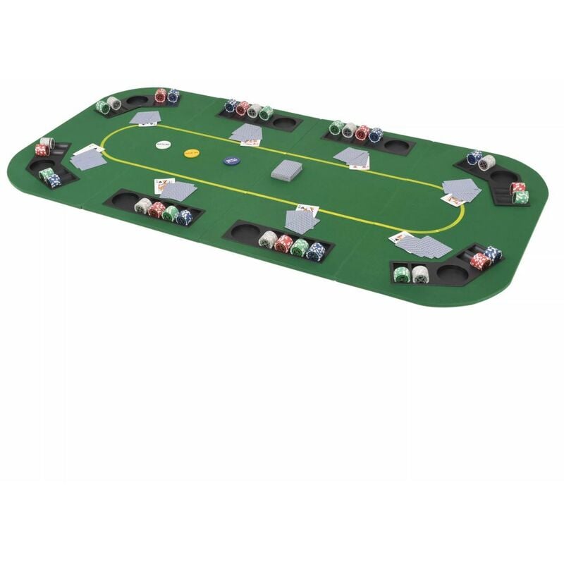 

Tablero de póker 8 jugadores plegable en 4 rectangular verde