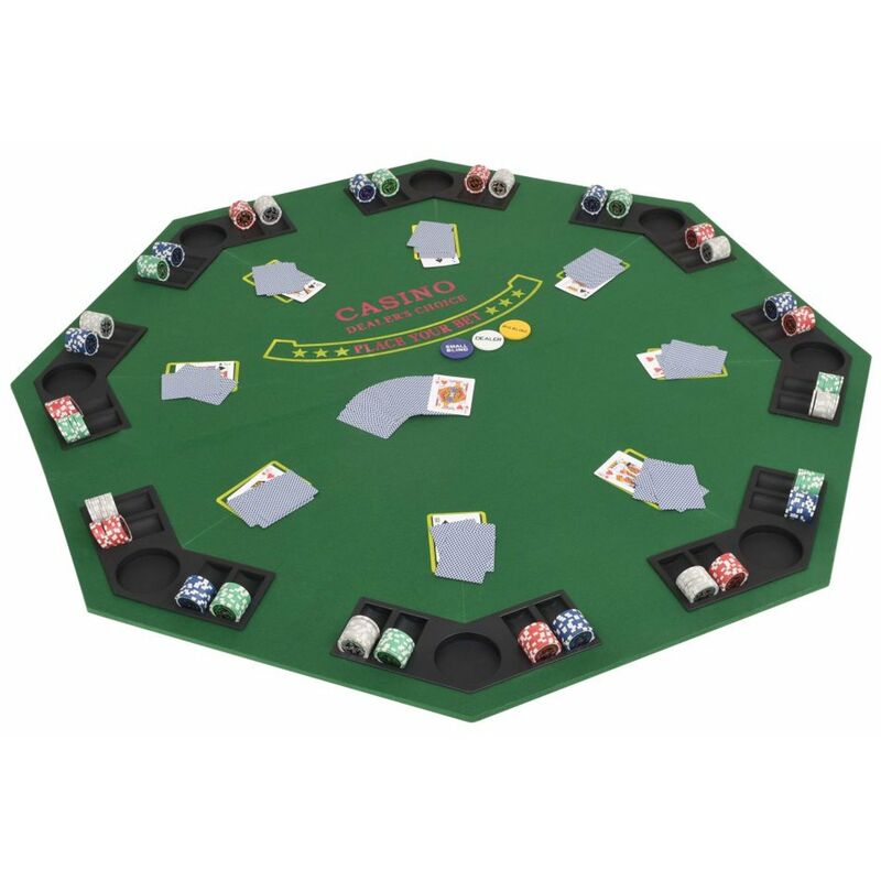 

Tablero de poker plegable en 2 para 8 jugadores octogonal verde