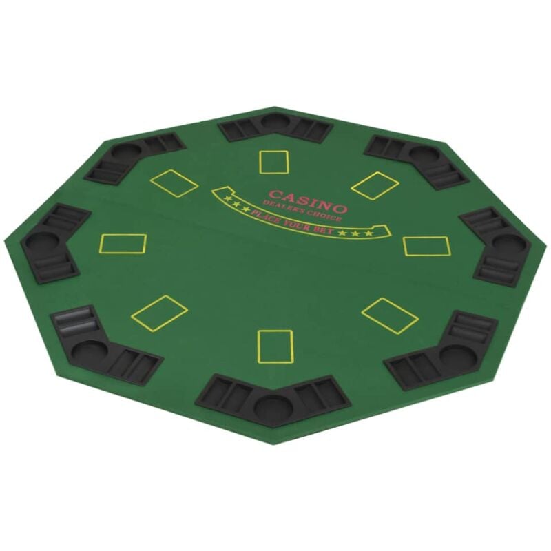 

Tablero de póker plegable en 2 para 8 jugadores octogonal verde - Verde - Vidaxl
