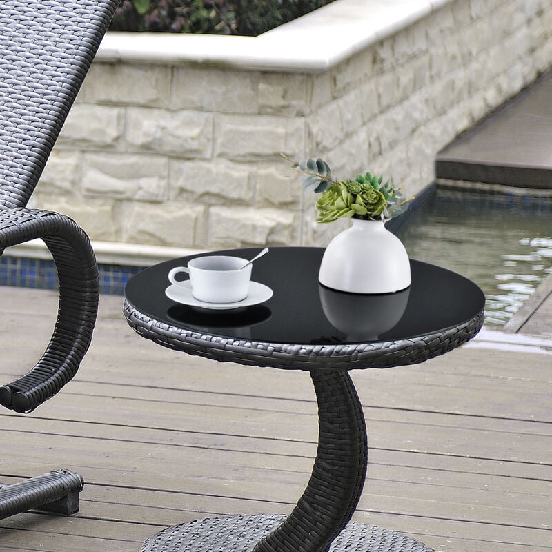 

[neu.haus] - Tablero de vidrio para Mesa de centro - para Mesa de Comedor - Placa inferior para Chimenea - Vidrio Templado - Ø 300 x 6 mm - Negro