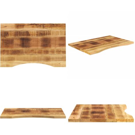 Tablero escritorio con curva madera mango rugosa 100x60x2,5 cm - Mesa de oficina - Mesa de comedor