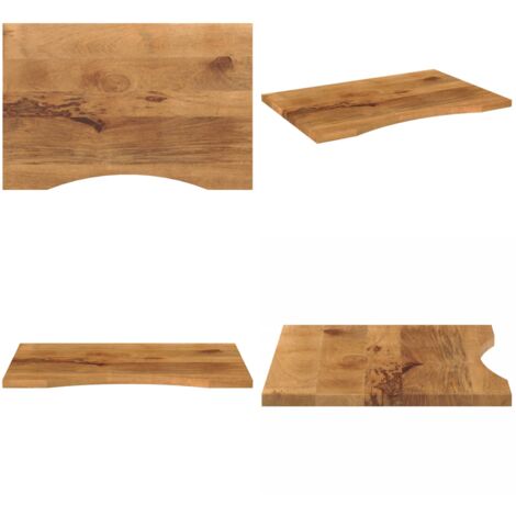 Tablero escritorio con curva madera mango rugosa 100x60x2,5 cm - Mesa de oficina - Mesa de comedor