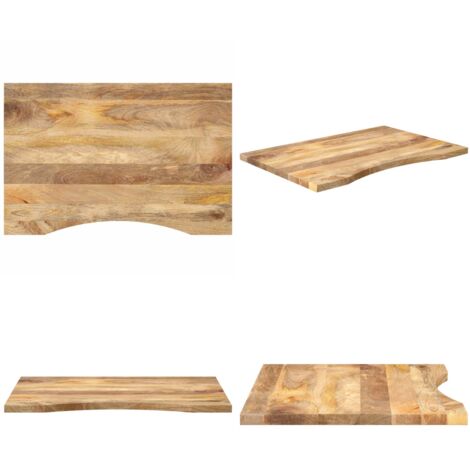 Tablero escritorio con curva madera mango rugosa 100x60x2,5 cm - Mesa de oficina - Mesa de comedor