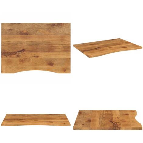 Tablero escritorio con curva madera mango rugosa 100x80x2,5 cm - Mesa de comedor - Mesa de ordenador