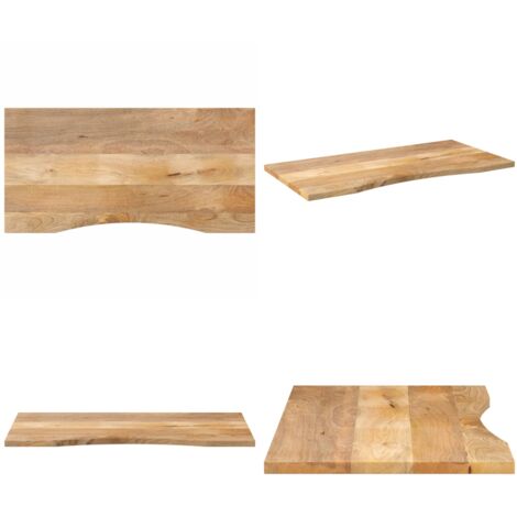 Tablero escritorio con curva madera mango rugosa 110x50x2,5 cm - Mesa de oficina - Mesa de comedor