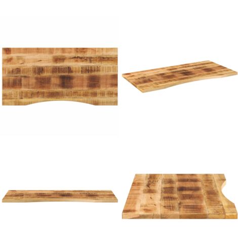 Tablero escritorio con curva madera mango rugosa 110x50x2,5 cm - Mesa de oficina - Mesa de comedor