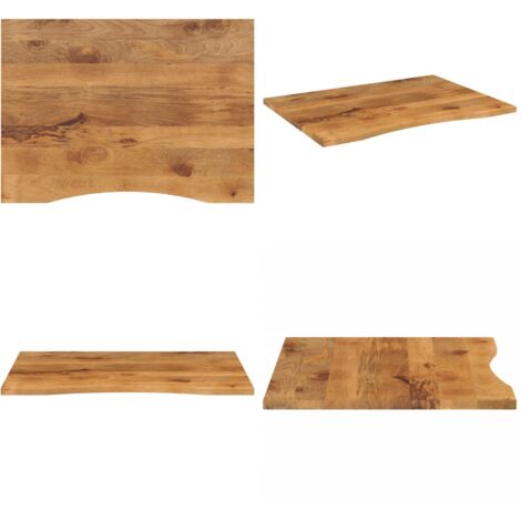 Tablero escritorio con curva madera mango rugosa 110x80x2,5 cm - Mesa de oficina - Mesa de comedor