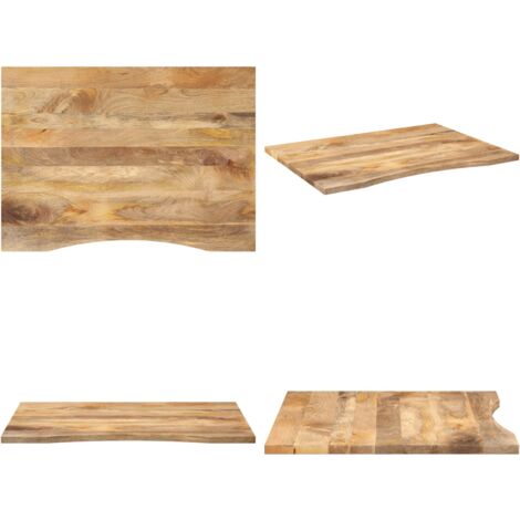 Tablero escritorio con curva madera mango rugosa 110x80x2,5 cm - Mesa de oficina - Mesa de comedor